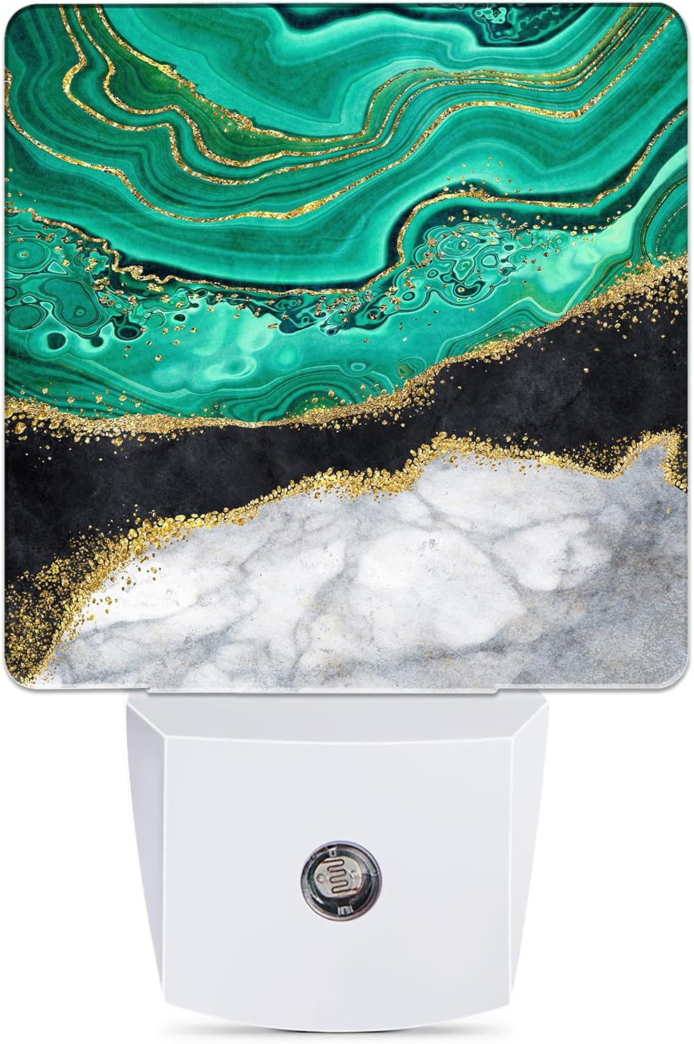 White Marble Night Light, Black Granite Green Agate Night Lights Plug into Wall Decor for Bedroom, Bathroom, Hallway, Kitchen, Dusk to Dawn Sensor Nightlights for Boys Girls Women Men Room Gifts