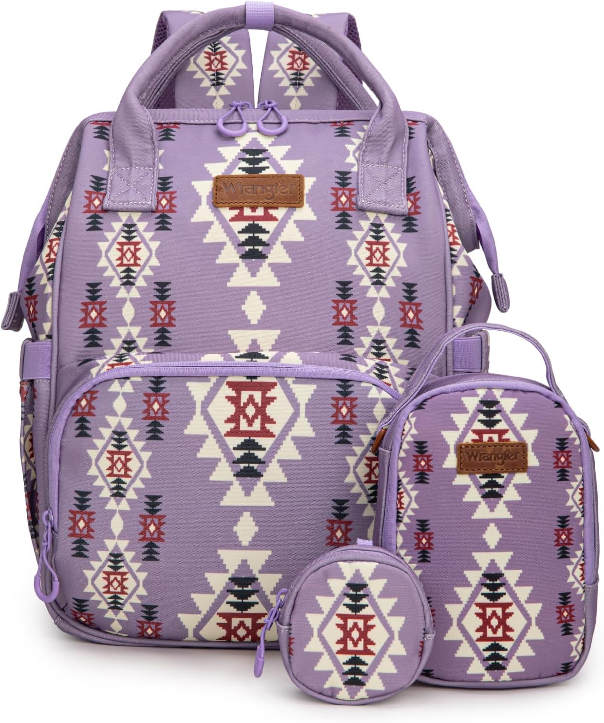 Montana West Wrangler Callie Diaper Bag Backpack with Pacifier Case, Crossbody Bottle Bag and Stroller Straps Western Pattern Multifunction Baby Travel Bag Set WG2215-9110LV