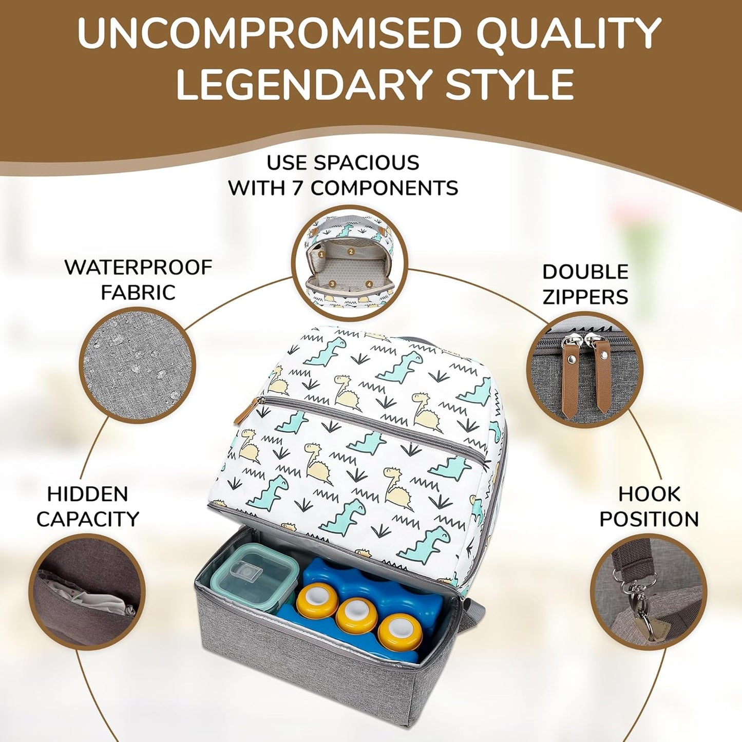 Village of Many Toddler Diaper Bag Backpack – Large Insulated Food/Milk Compartment, Lightweight, Waterproof, Padded Straps, Multi-Pocket, Easy-Clean & Durable – Ideal for Daycare & Travel