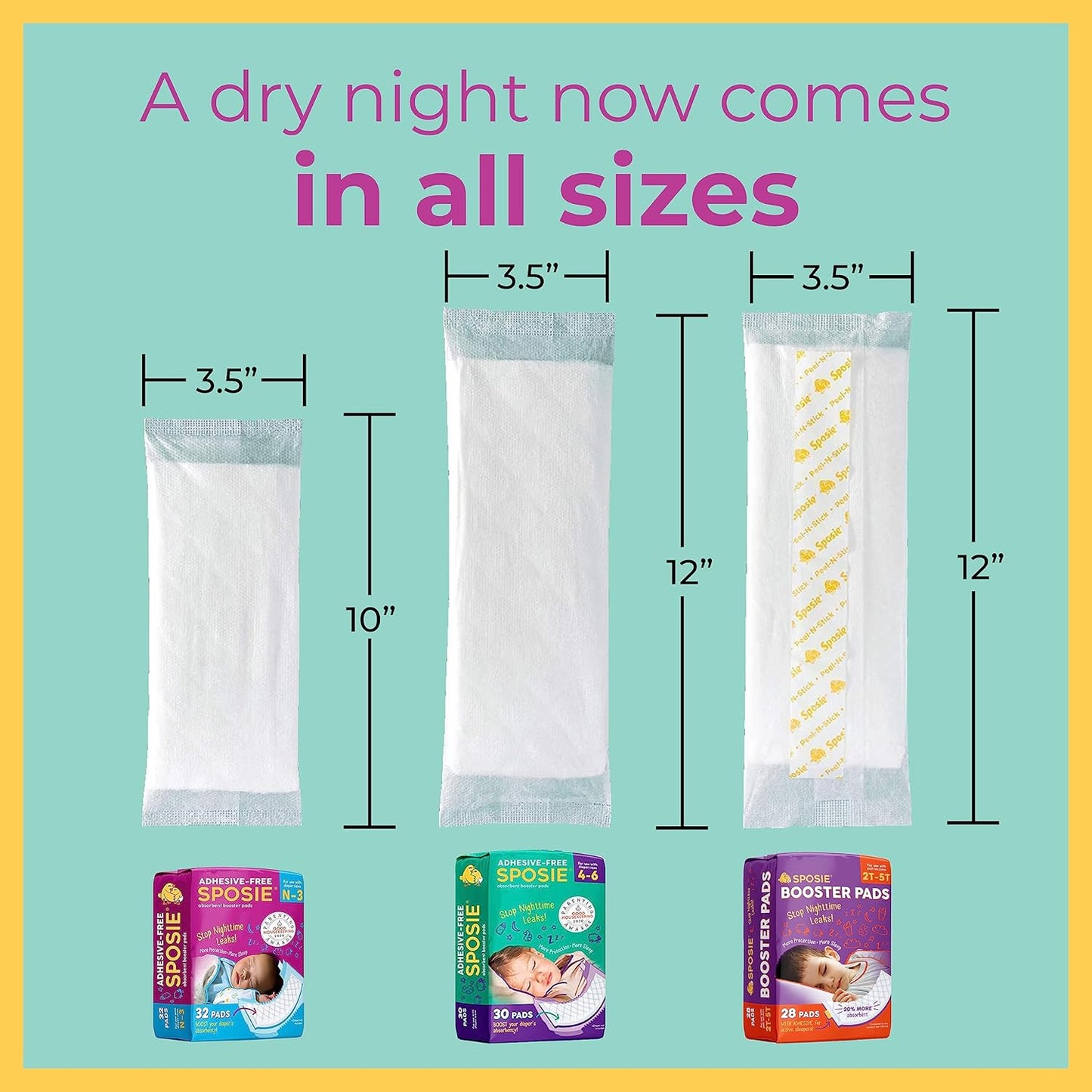 Select Kids Diaper Booster N-3, 96 Count - Baby Diaper Pads, Overnight Diapers, Newborn Diapers