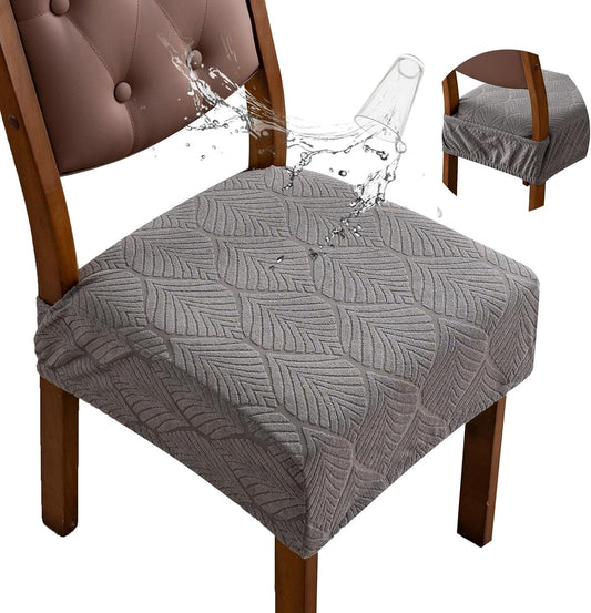 Removable Washable Dining Chair Seat Covers Set of 2,Stretch Jacquard Chair Seat Cushion Protector Slipcovers, Rear Covers