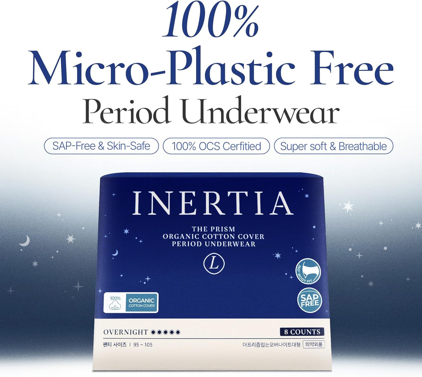INERTIA Disposable Underwear for Women (Size X-Large, 8 Count)
