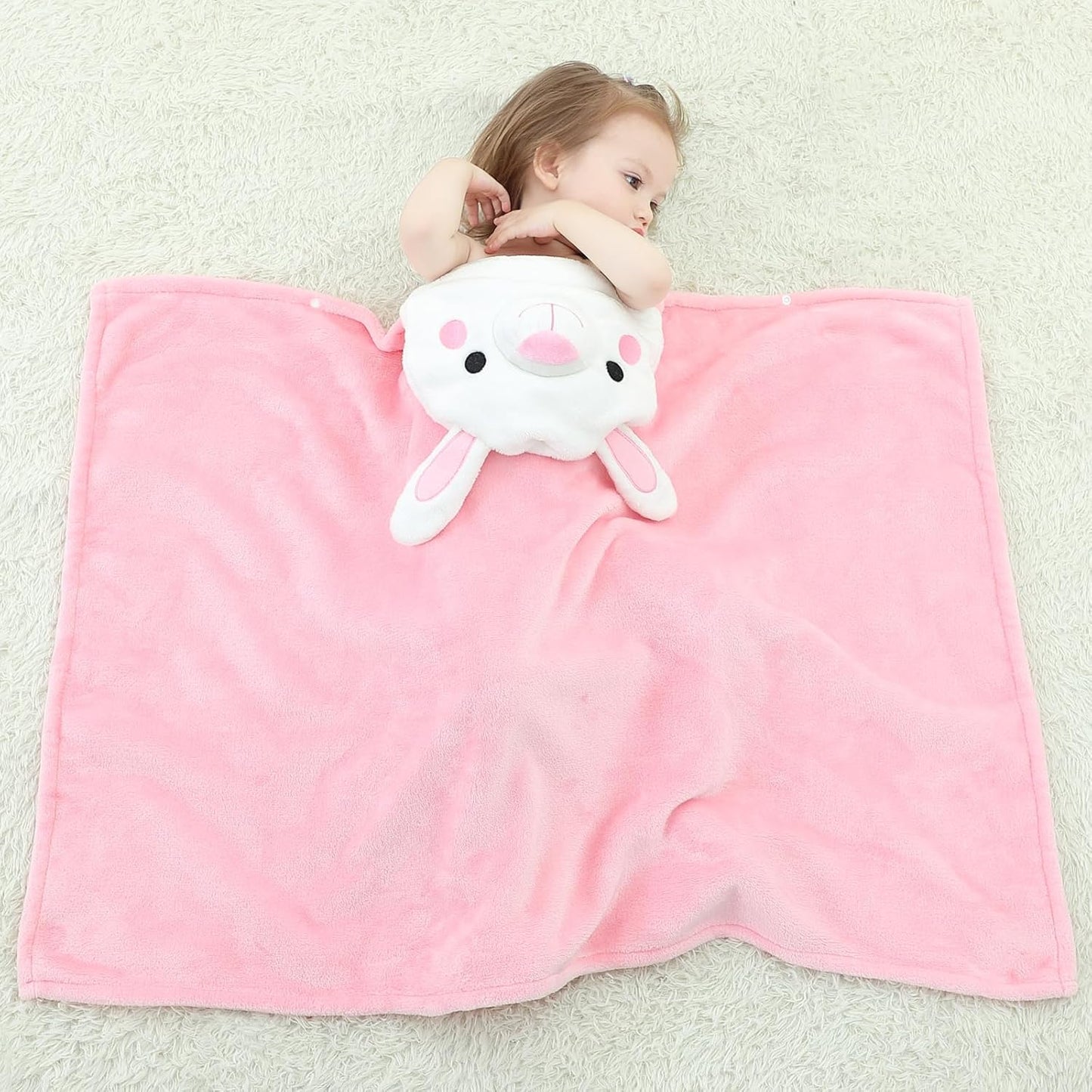 Wearable Blanket Hoodie for Kids Toddlers Hooded Towels Soft Cozy Flannel Wearable Throw Blanket Hoodie for Boys Girls Birthday Gifts (Rabbit 50 * 40)
