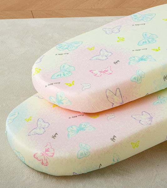 SDY Butterfly Bassinet Sheets Set 2 Pack for Boys Girls，Elastic Travel Crib Fashionable Floral Pattern, Standard Cradle Safe Sheets Set 32 * 16 * 4 inches (Butterfly)