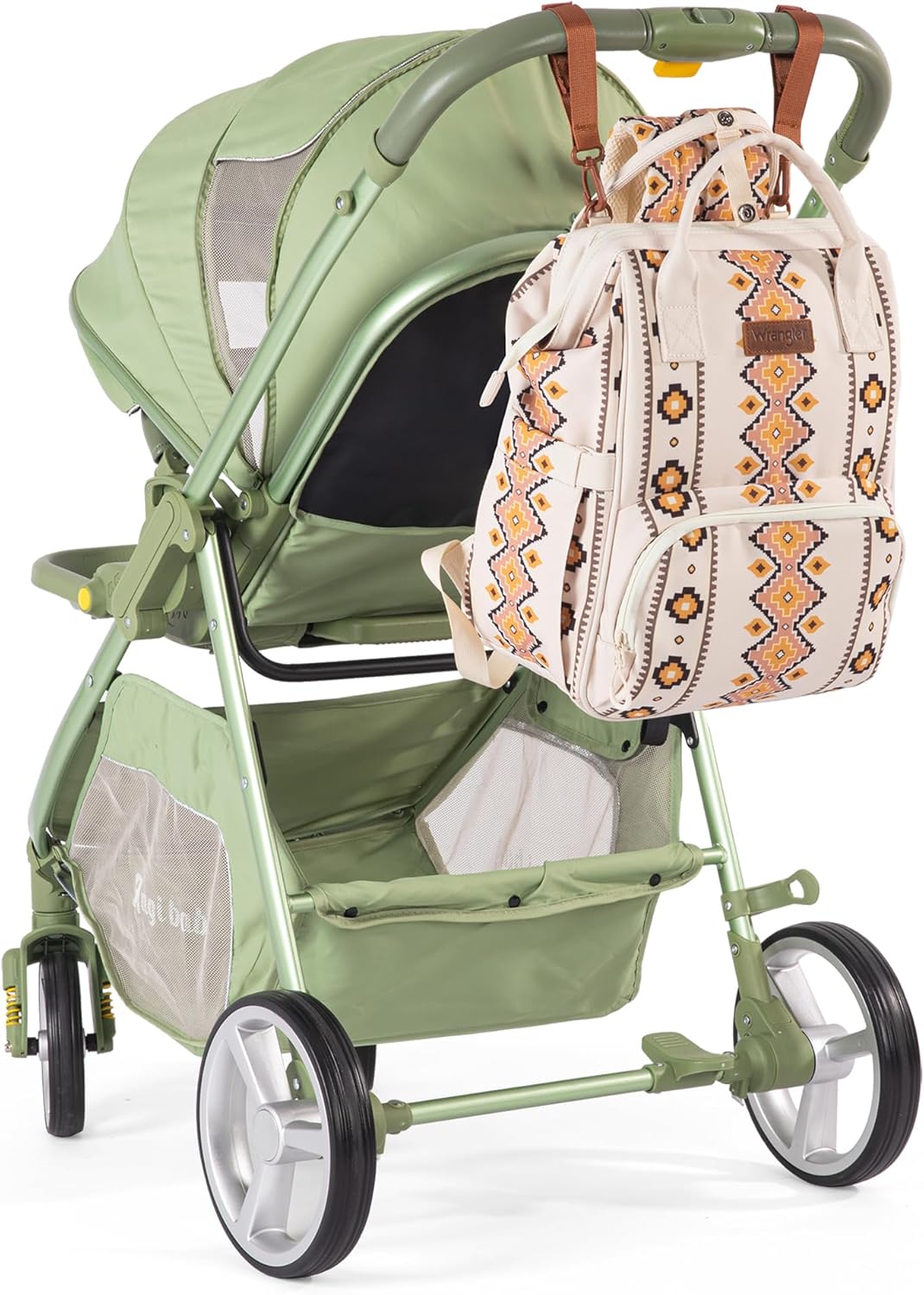 Montana West Wrangler Diaper Bag Backpack Aztec Travel Backpack Purses Western Multi-Function Baby Bags for Mom with Waterproof Insulated Pockets