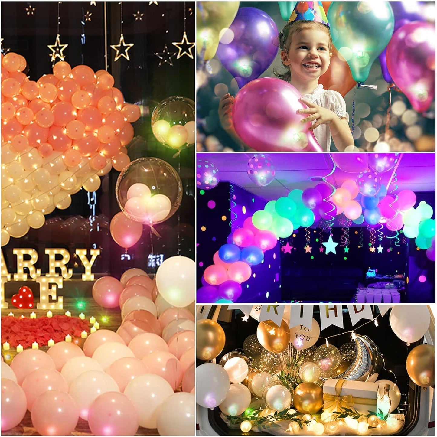 ZGWJ 200PCs Mini Led Lights,Led Balloons for Party Decorations Neon Party Paper Lantern Easter Eggs Birthday Party Wedding Halloween Christmas Decoration
