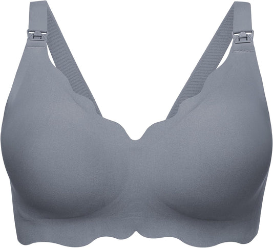 Angelhood Nursing Bras for Breastfeeding Ultra Comfort Seamless Maternity Bra Wireless Pregnancy Bralette with Bra Extender