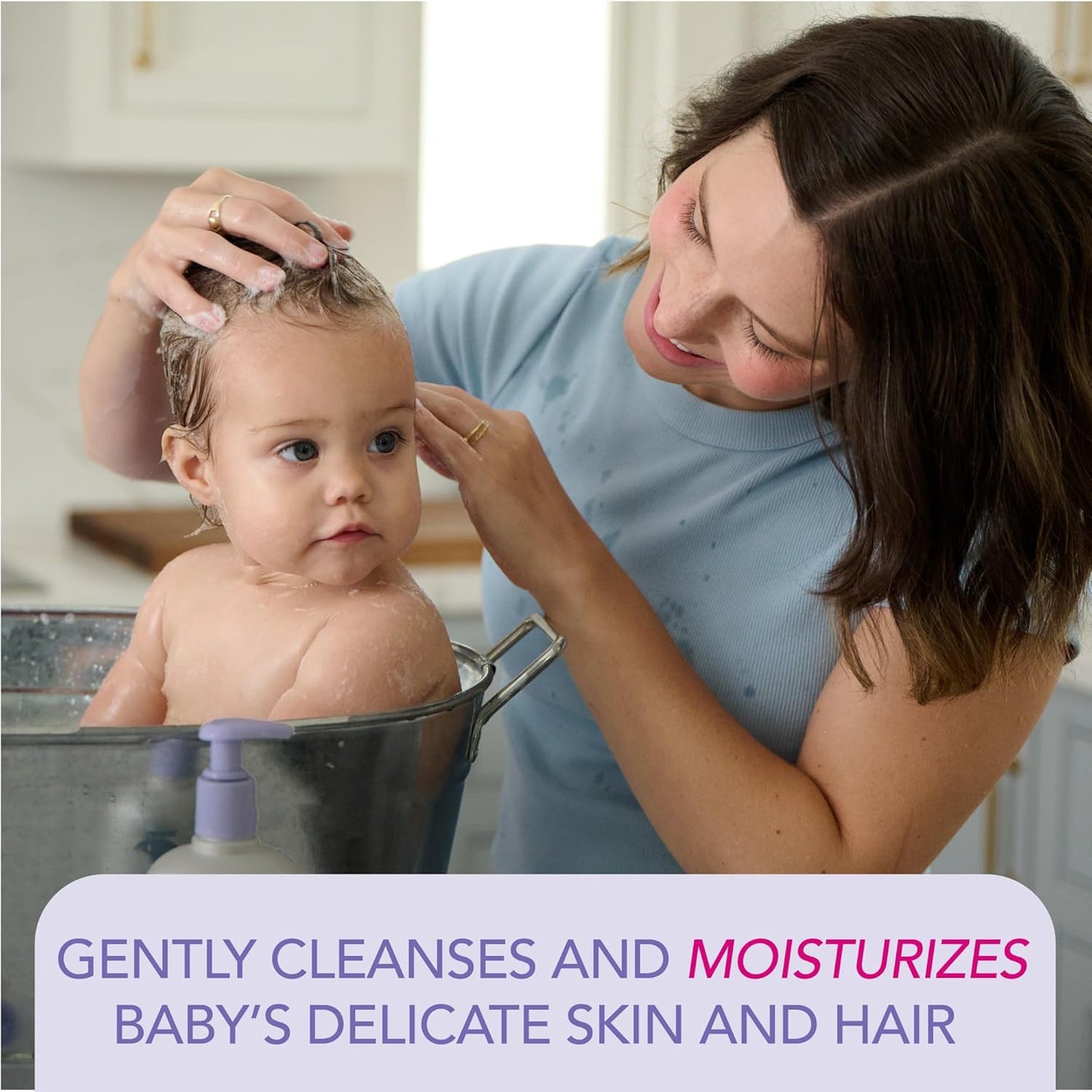 Jergens Baby Calming Head to Toe Foaming Wash, Baby Shampoo and Body Wash, Shampoo Tear Free, Kids Foaming Body Wash, 18 Fl Oz