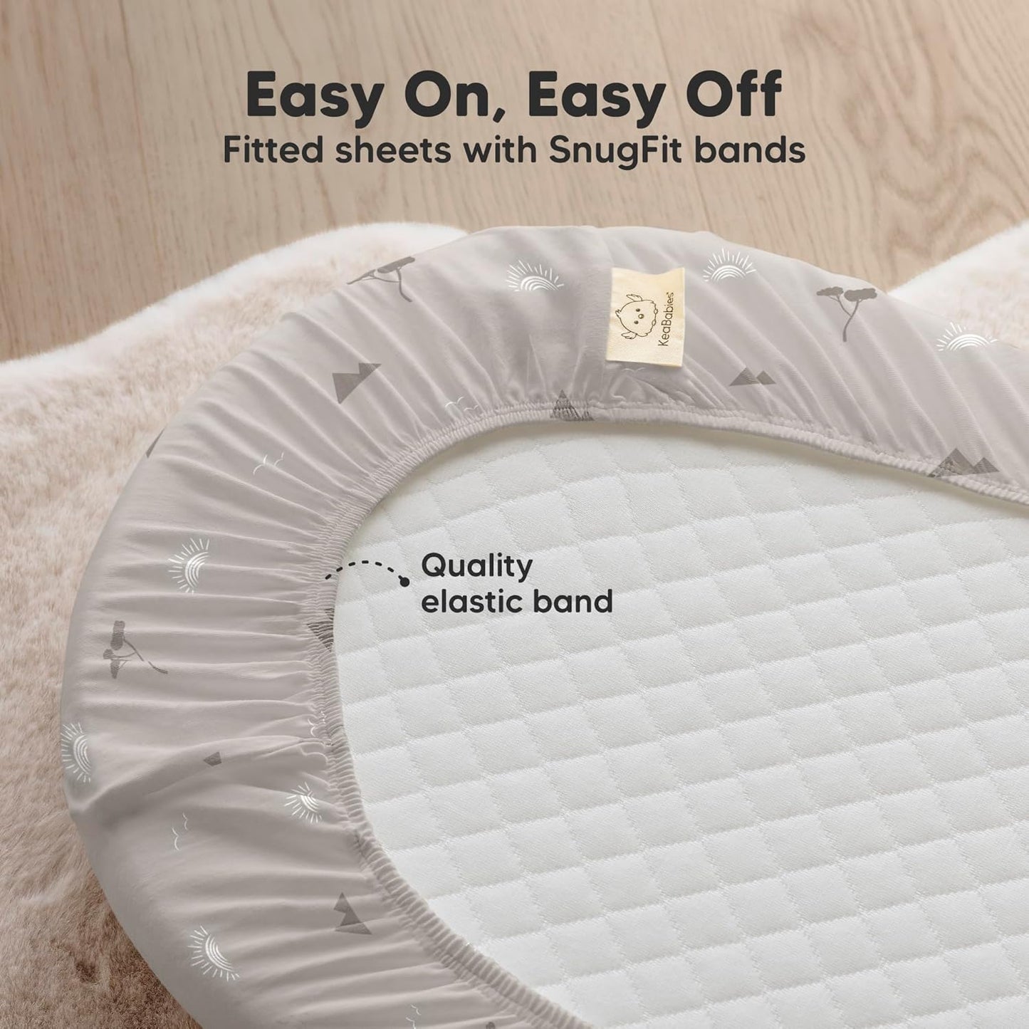 2-Pack Organic Bassinet Sheets for Girls, Boys - 100% Cotton Bassinet Mattress Sheets Compatible with Halo Bassinest Swivel Sleeper, Graco,Baby Delight,Chicco,Unisex Fitted Bassinet Sheets (Savannah)