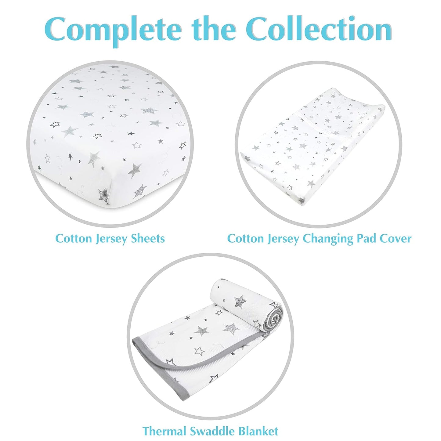 American Baby Company Printed 100% Natural Cotton Jersey Knit Fitted Contoured Changing Table Pad Cover, Super Stars, Soft Breathable, for Boys and Girls