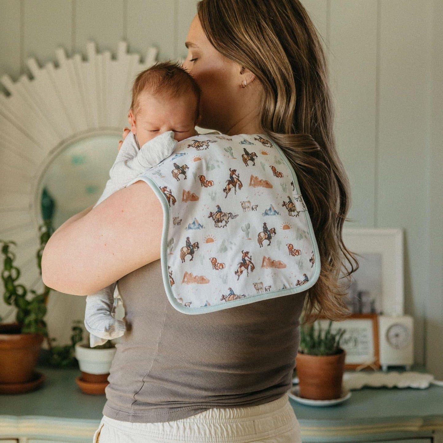 Copper Pearl Baby Burp Cloth Large 21''x10'' Size Premium Absorbent Triple Layer 3-Pack Gift Set Boone