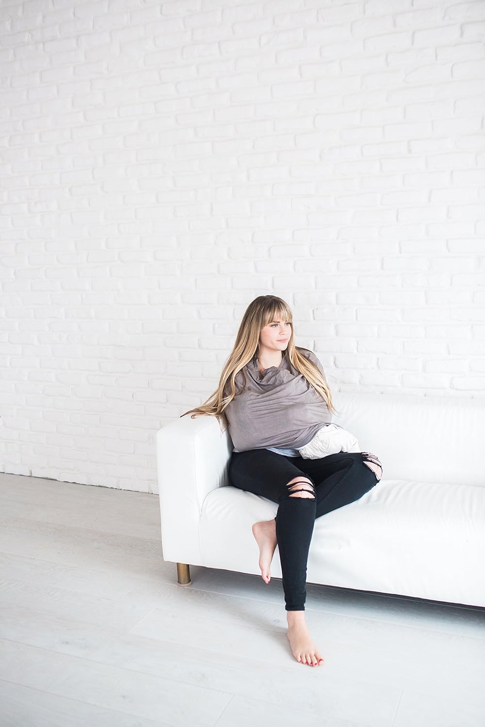 Baby Car Seat Cover Canopy and Nursing Cover Multi-Use Stretchy 5 in 1 Gift The Granite by Copper Pearl