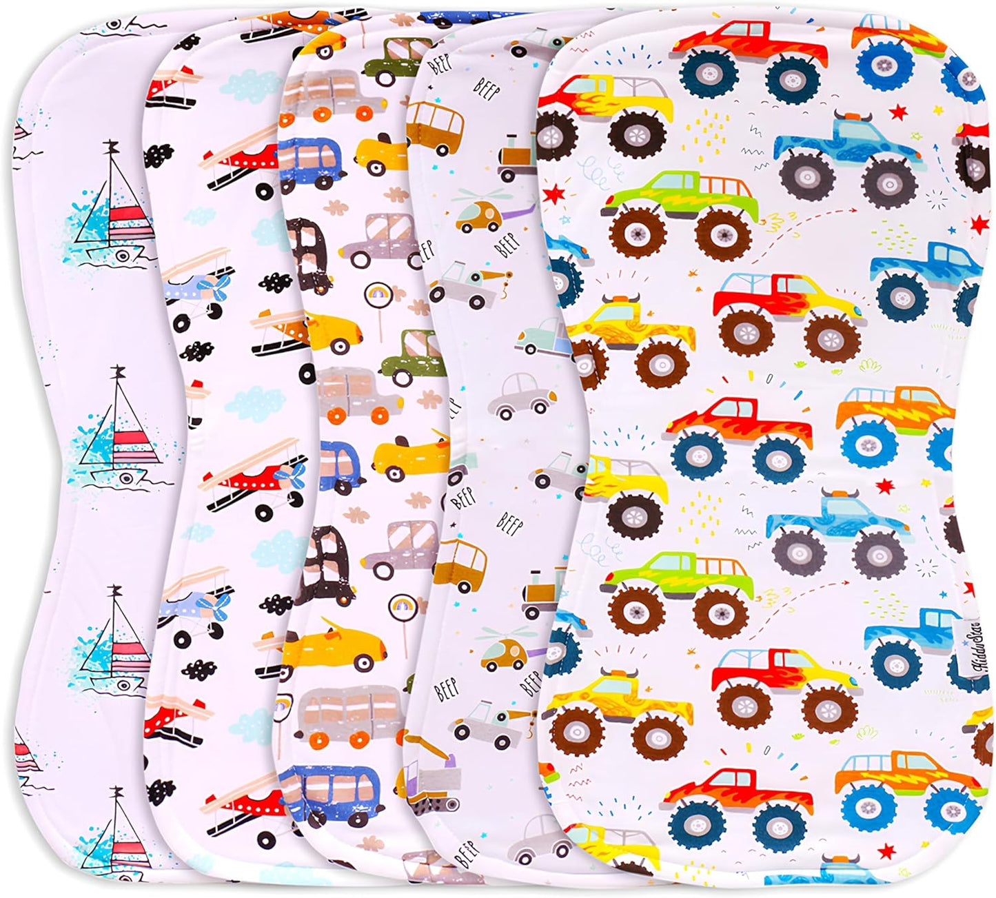 5-Pack Organic Cotton Burp Cloths – Large, Ultra-Soft 3-Layer Towels for Burping, Shoulder & Hand Use, Highly Absorbent