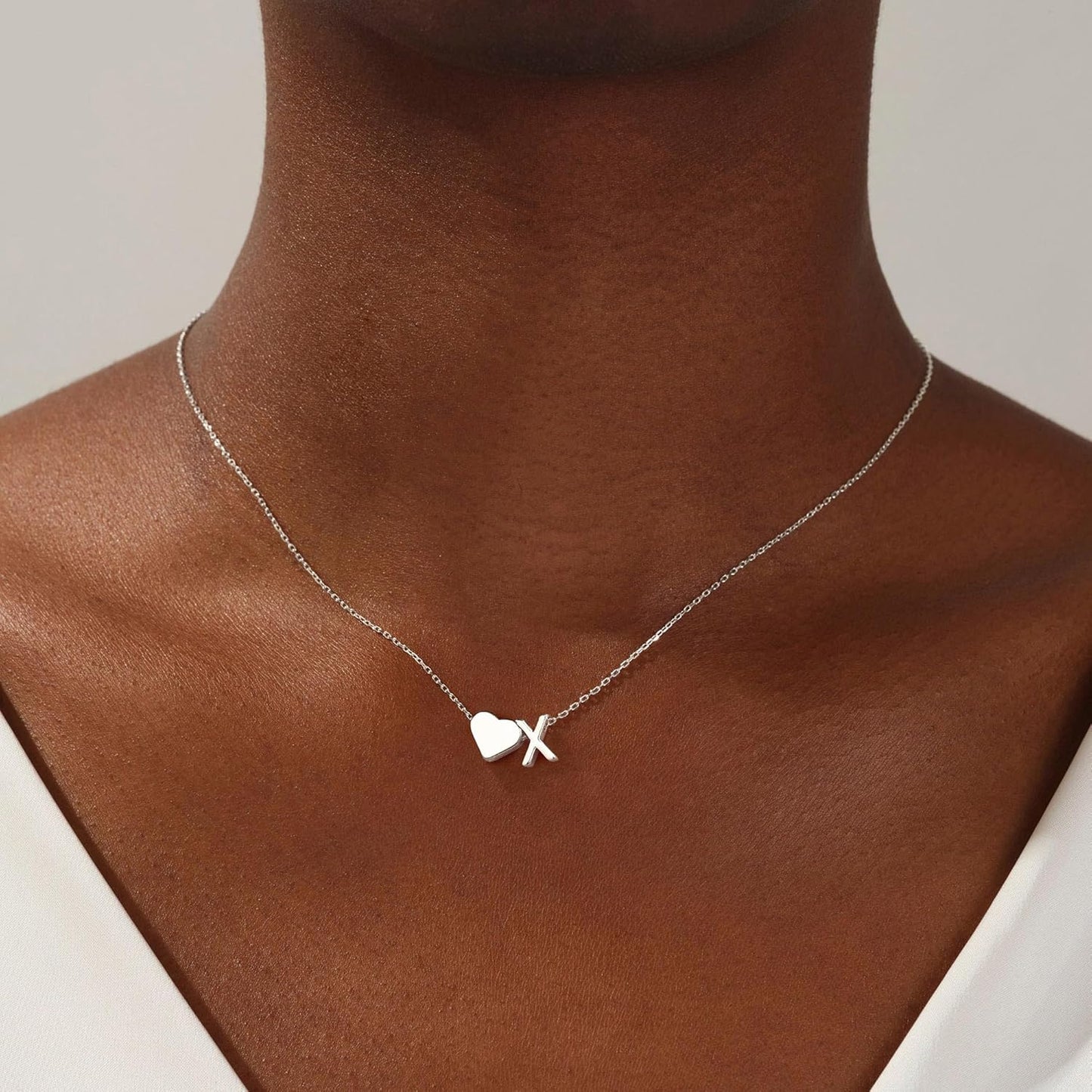 Turandoss Heart Initial Necklace for Women Teen Girls - 18K Gold Plated Letter A-Z Pendant Necklace Dainty Heart Necklaces Tiny Initial Necklaces Birthday Gifts for Women Jewelry