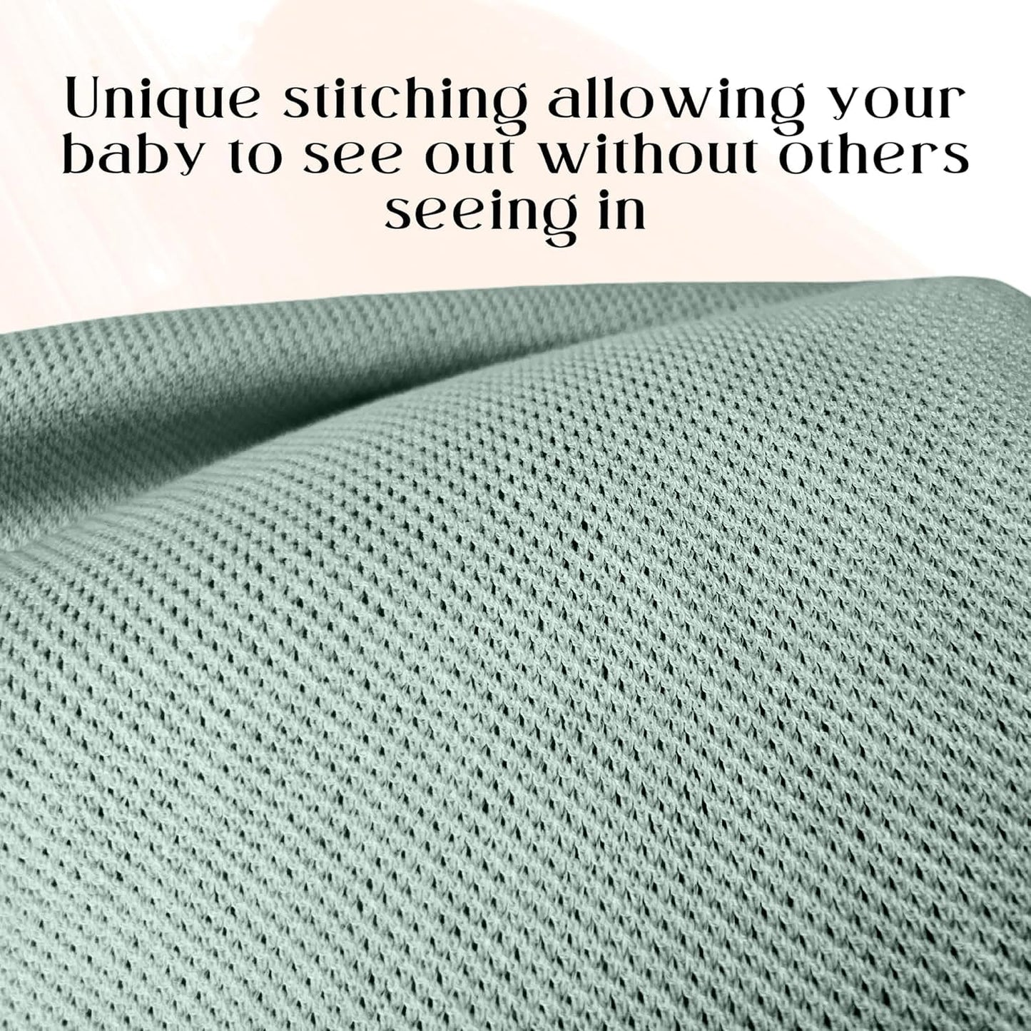 Little Rou Peekaboo Nursing Cover Up for Breastfeeding - Breathable Knit - Soft Organic Cotton & Cashmere Breast Feeding Poncho for Women - Privacy Feature - Includes Mesh Laundry Bag (Sage)