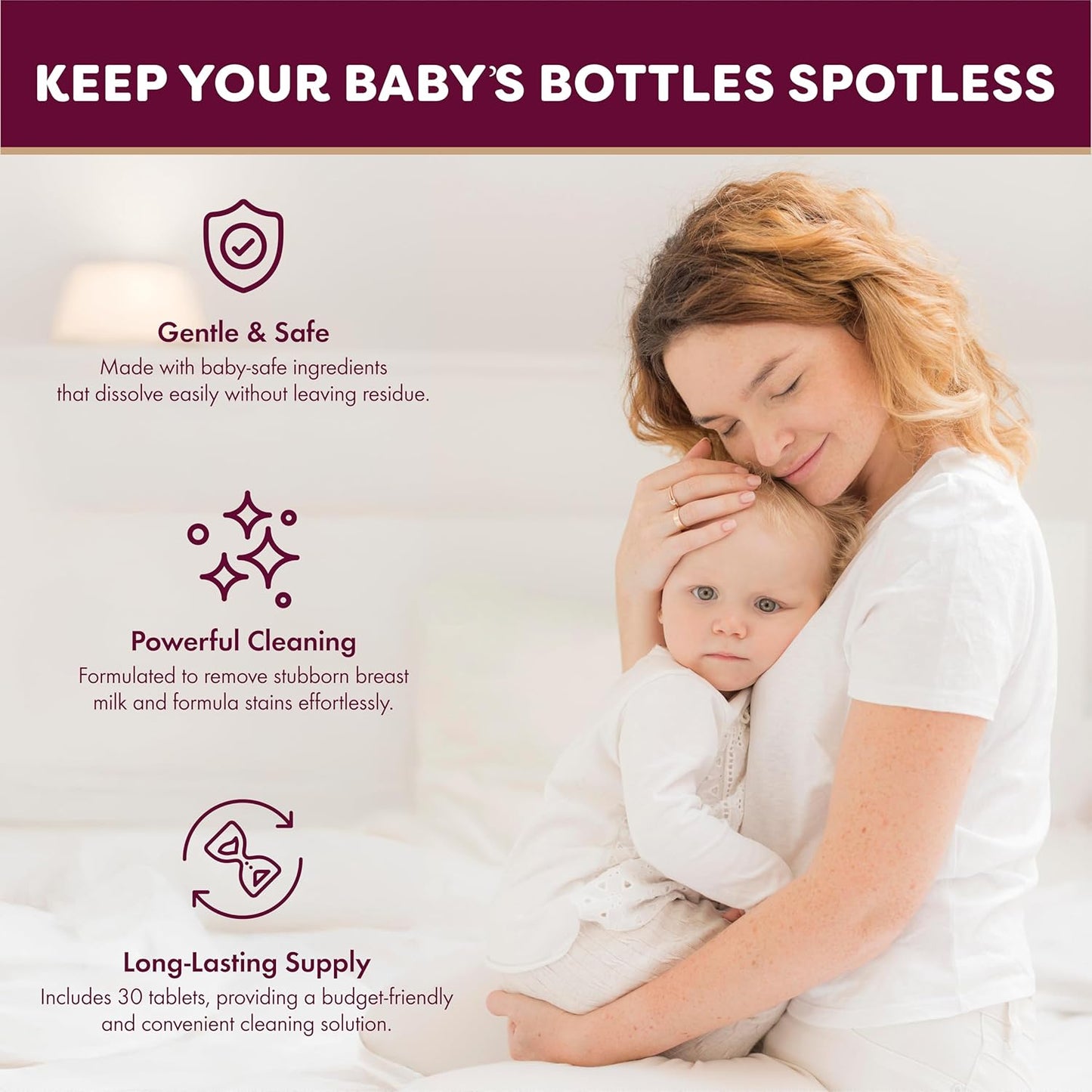 Official Detergent Washing Tablets For Momcozy Baby Breeza & All Bottle Washers - Removes Milk Film & Odor - Non-Toxic, Fragrance-Free Cleaner for Bottles & Pump Parts - 120 Count KOOLA Mom