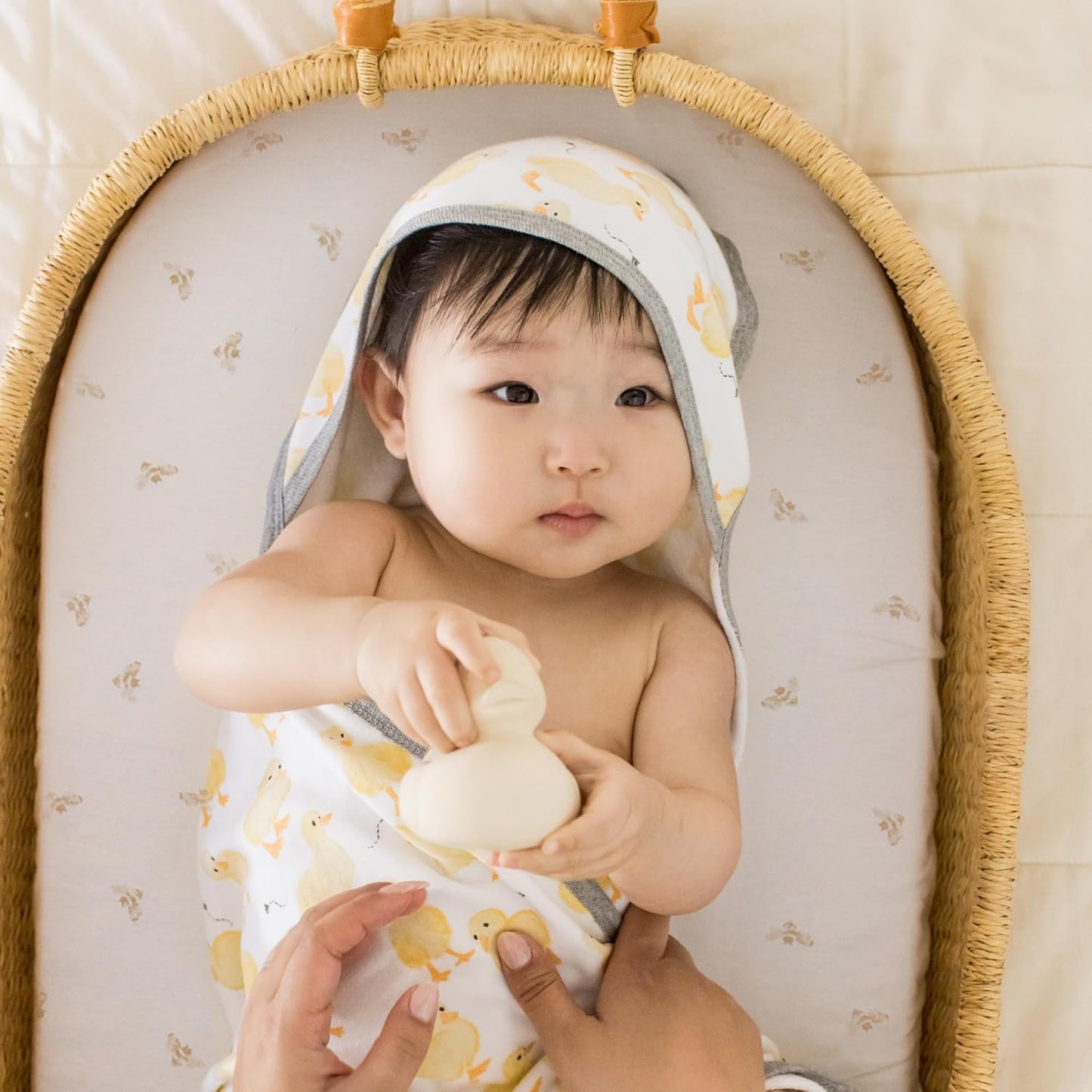 Bassinet Sheet, Infant Fitted BEESNUG Cover, 100% Organic Cotton, Soft Unisex Newborn Essentials for All Standard Oval or Rectangle Bassinet Bed Pads or Mattresses - 15 x 33 Inches