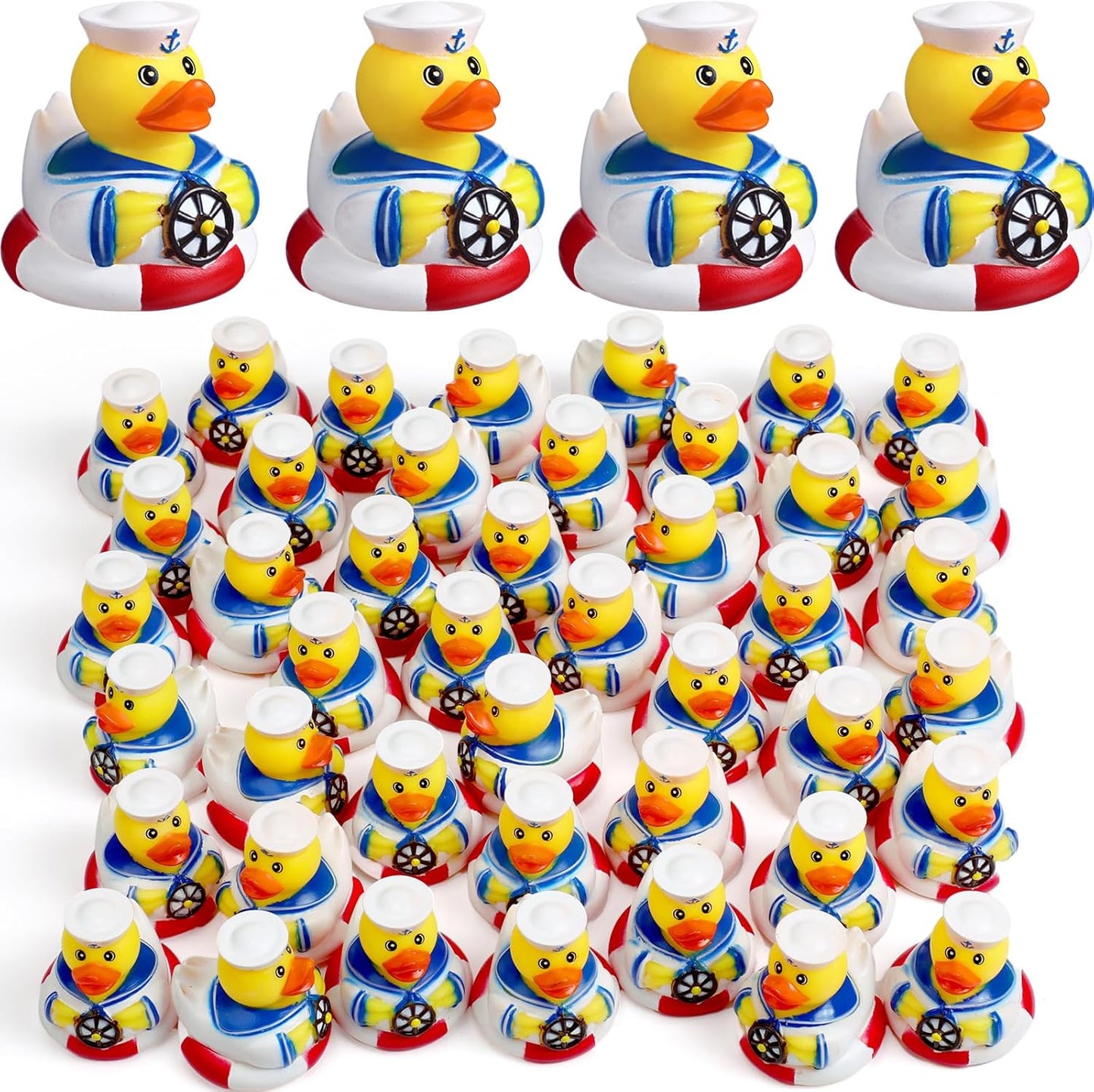 Jerify 24 Packs Cruise Ships Rubber Ducks 2 Inch Nautical Rubber Cruise Ducks Bulk Sailing Ship Toy for Carnival Party Gift Classroom Incentives Bath Tube Pool Toy