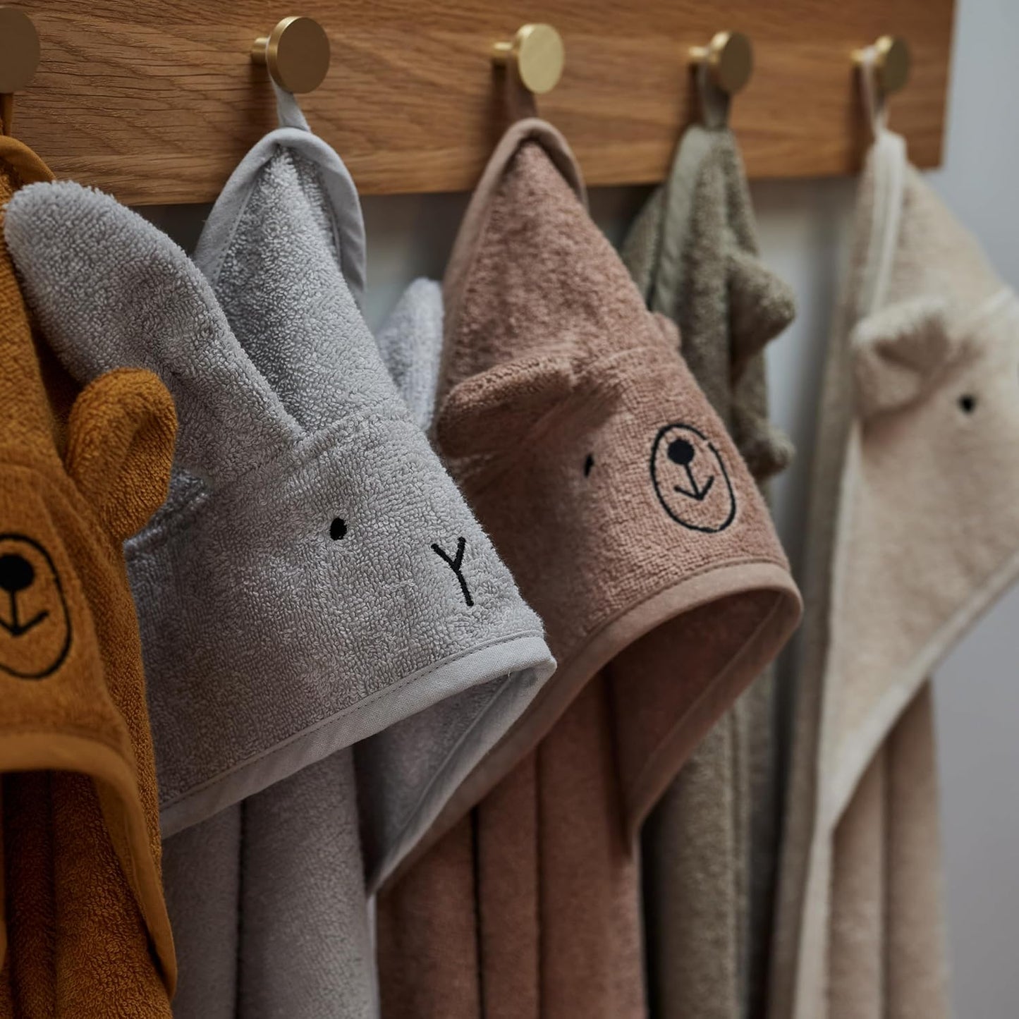 Baby Hooded Towel – Organic Cotton Baby Bath Towels – Baby Towels for Baby Boy, Baby Girl, Large 32" x 32" Super-Soft and Absorbent Baby Towels for Newborn (Rabbit - Pearl Grey)