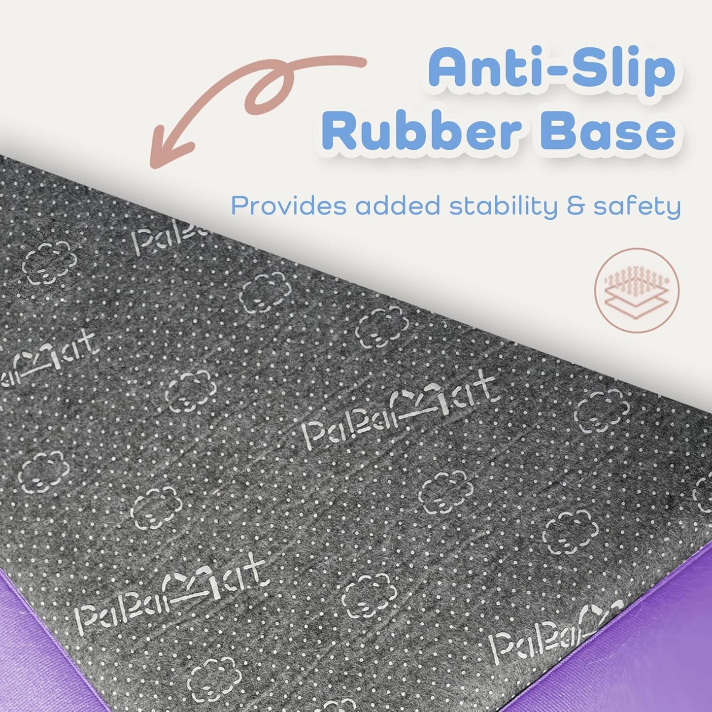 1.3" Thick Baby Floor Play Mat 50x50, Basic Padded Foam Mat for Tummy Time Crawling, Non Slip Cushioned for Babies Toddlers Infants Kids (Violet)