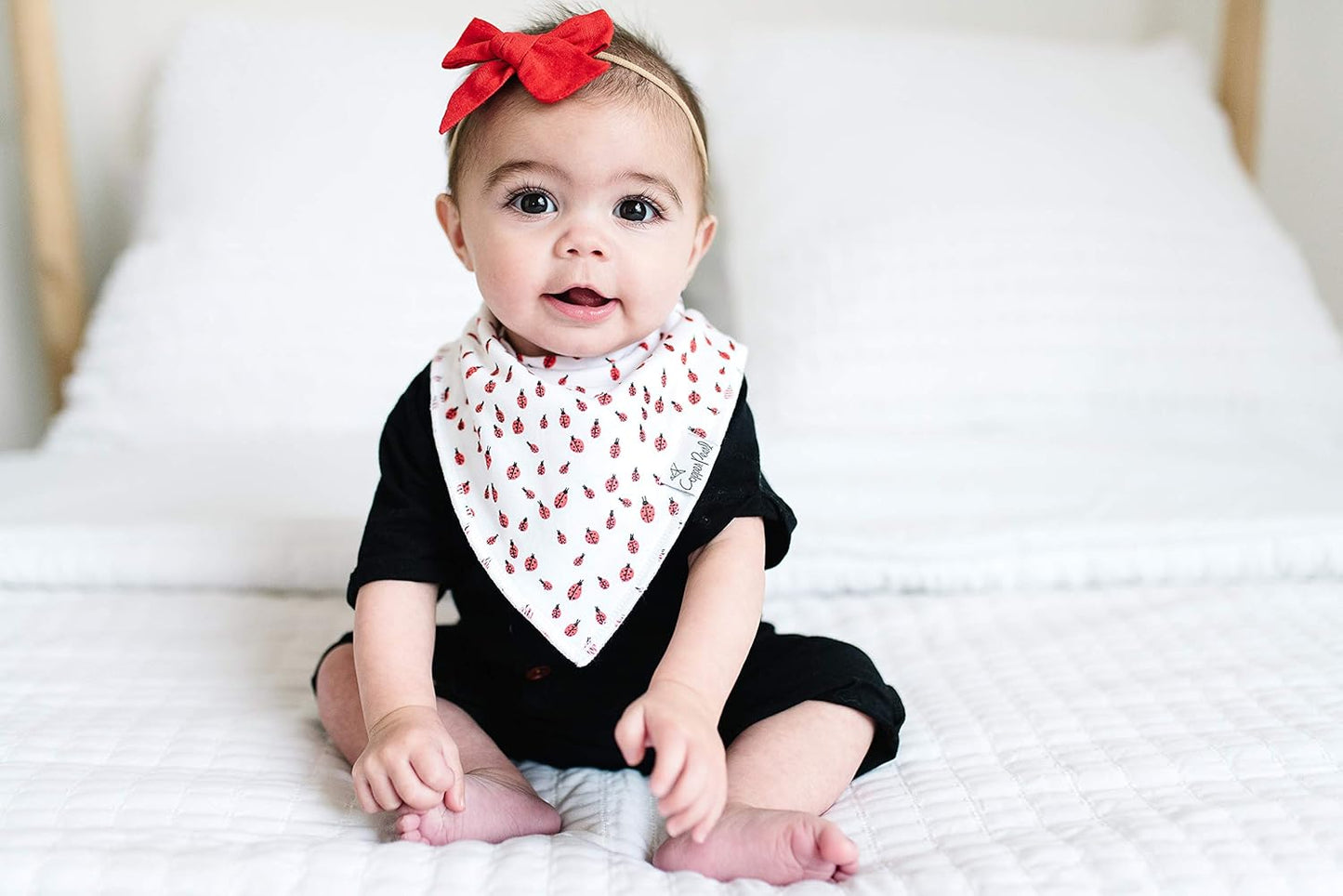 Copper Pearl Baby Bandana Drool Bibs for Drooling and Teething 4 Pack Gift Set “Dot