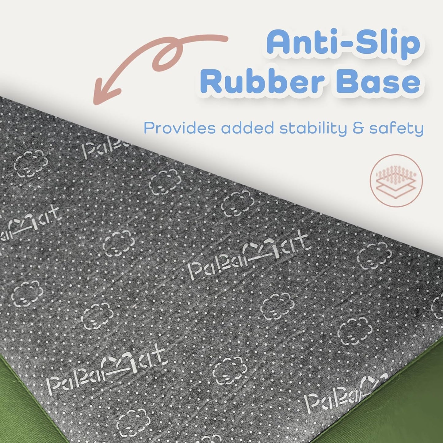 1.3" Thick Baby Floor Play Mat 50x50, Basic Padded Foam Mat for Tummy Time Crawling, Non Slip Cushioned for Babies Toddlers Infants Kids (Olive)