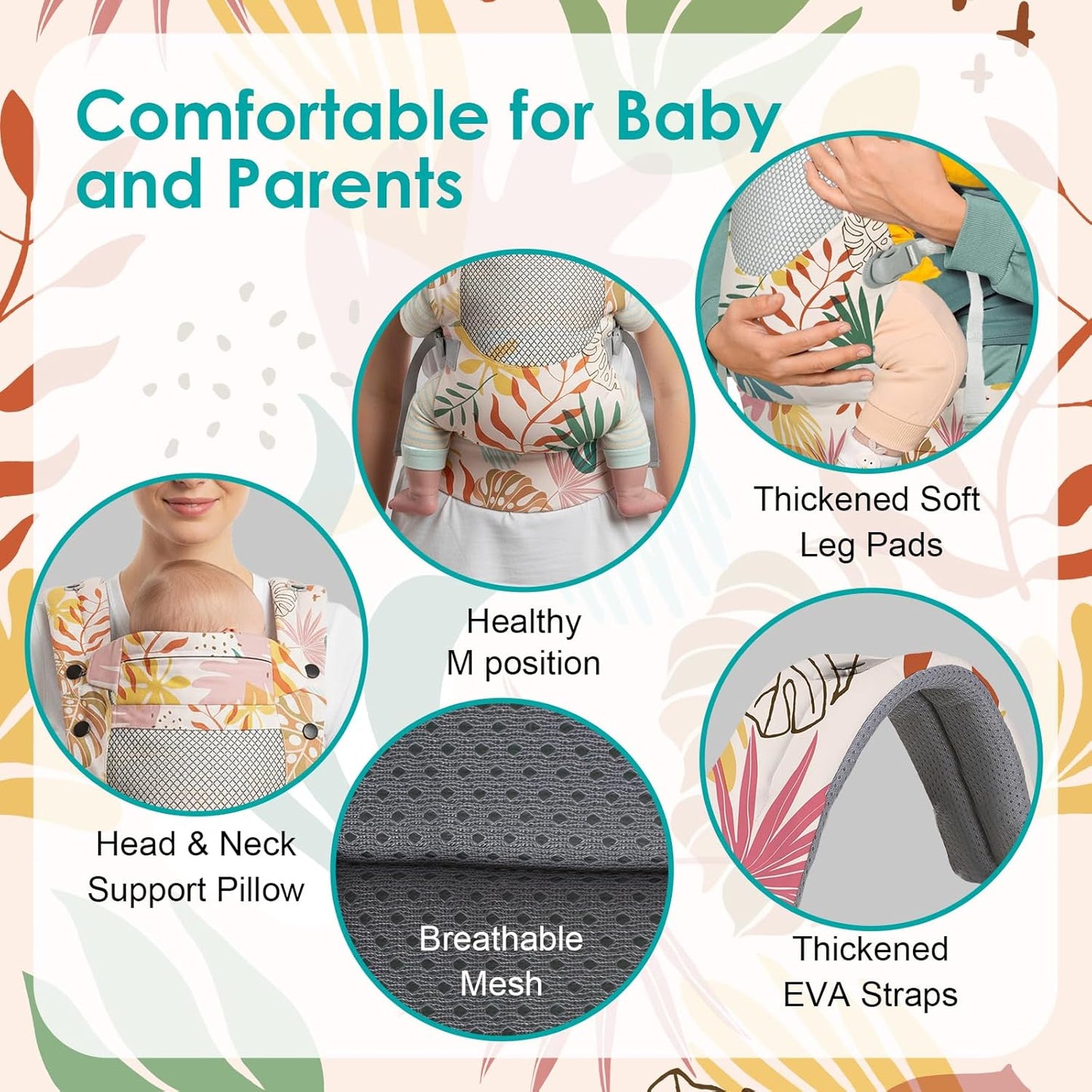 Infant Baby Front Carrier, Toddler Body Carrier, 7-66 Lbs Ergonomic Design, Lumbar Support, Lightweight Baby Chest Carriers (3-36 Months)