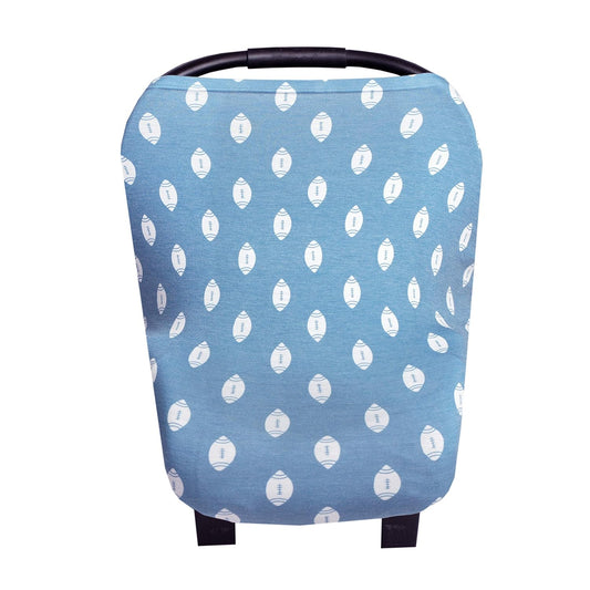 Baby Car Seat Cover Canopy and Nursing Cover Multi-Use Stretchy 5 in 1 Gift Quarterback by Copper Pearl