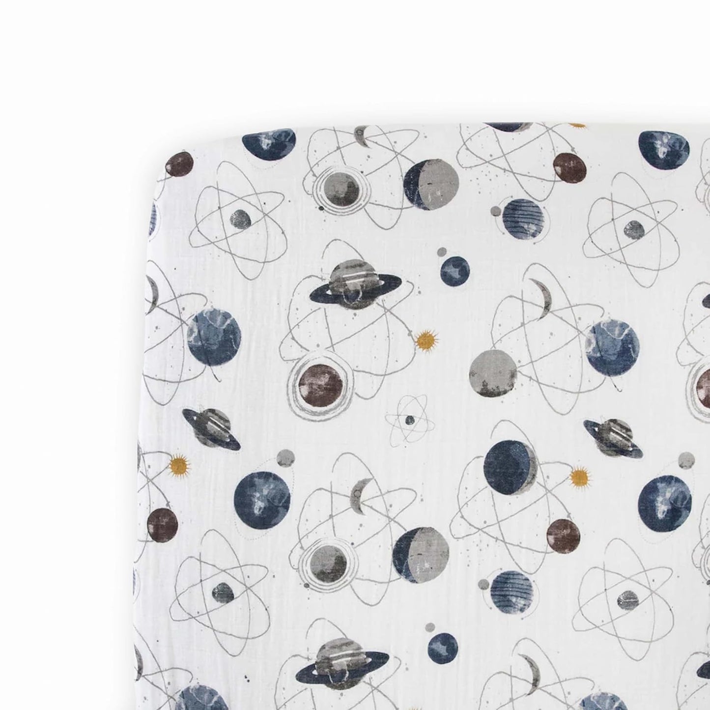 Little Unicorn Premium Crib Sheet | Breathable & Super-Soft Muslin Fabric (Planetary)