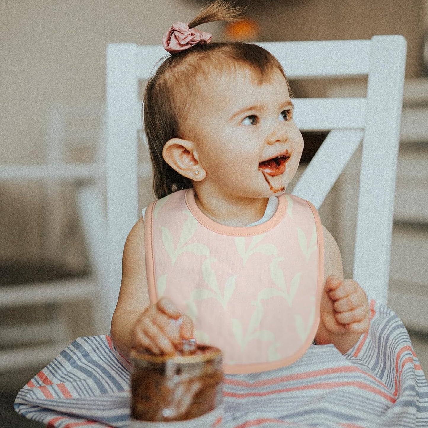 10 Pack Cotton Snap Bibs for Baby Boy Girl, Super Soft Drool Bibs for Teething and Feeding