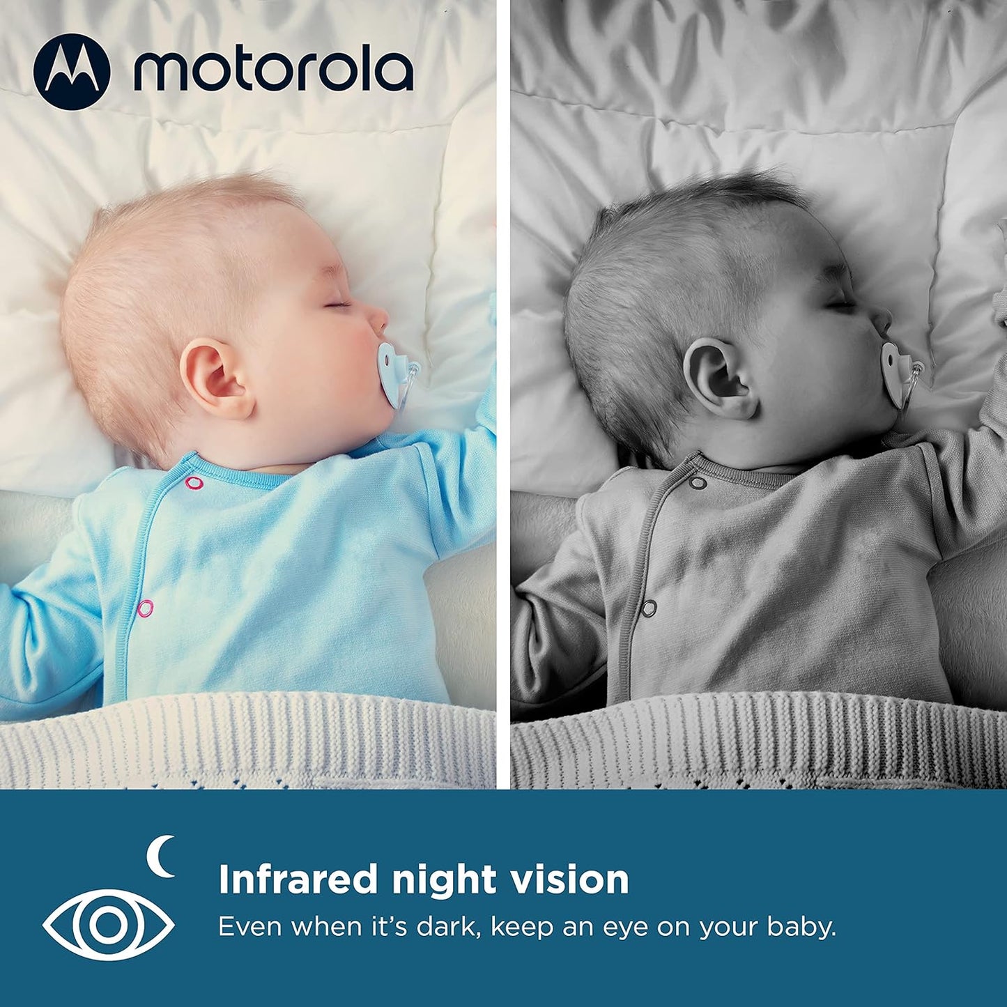 Motorola Nursery Video Baby Monitor with Camera, 5" Screen, 2-Way Audio, Night Vision, Temperature Sensor, No WiFi,1000ft Range, Lullabies, VM75