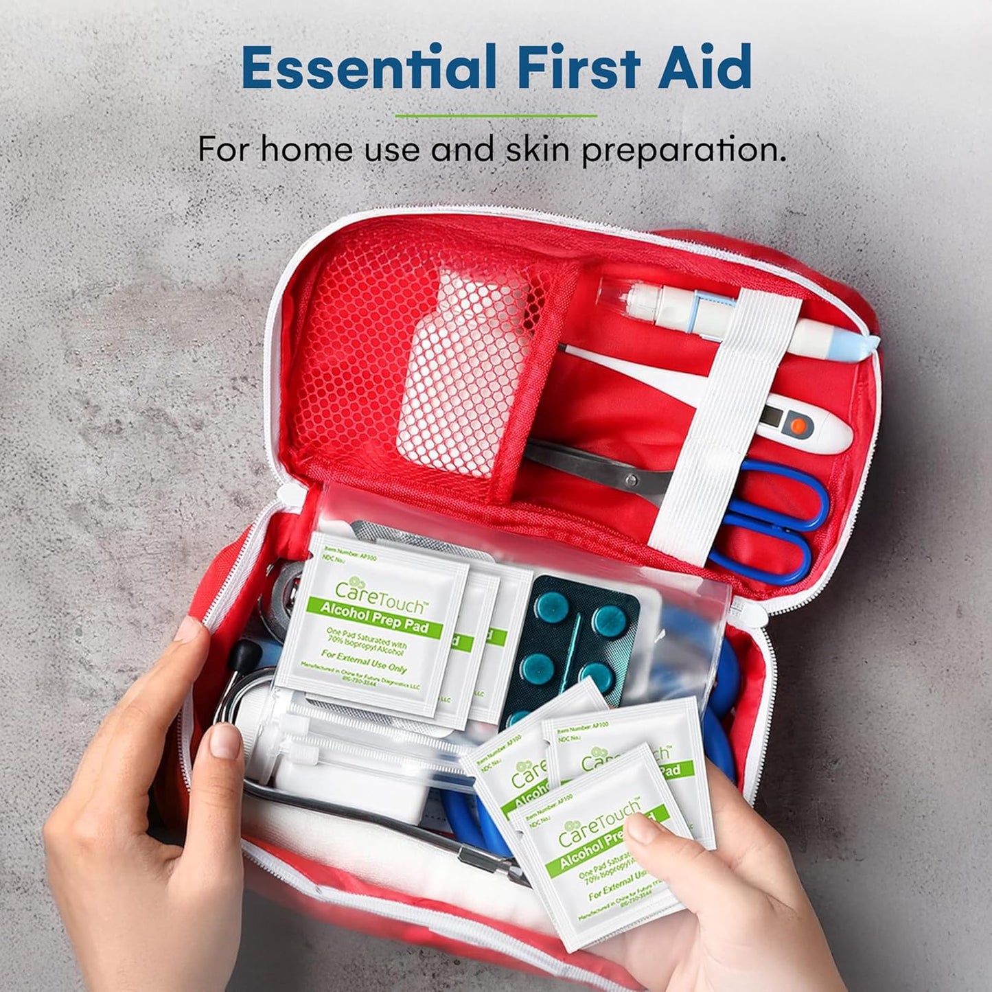 Alcohol Wipes | Individually Wrapped Alcohol Prep Pads with 70% Isopropyl Alcohol, Great for Medical & First Aid Kits | Sterile, Antiseptic 2-Ply Alcohol Swabs - 200 count