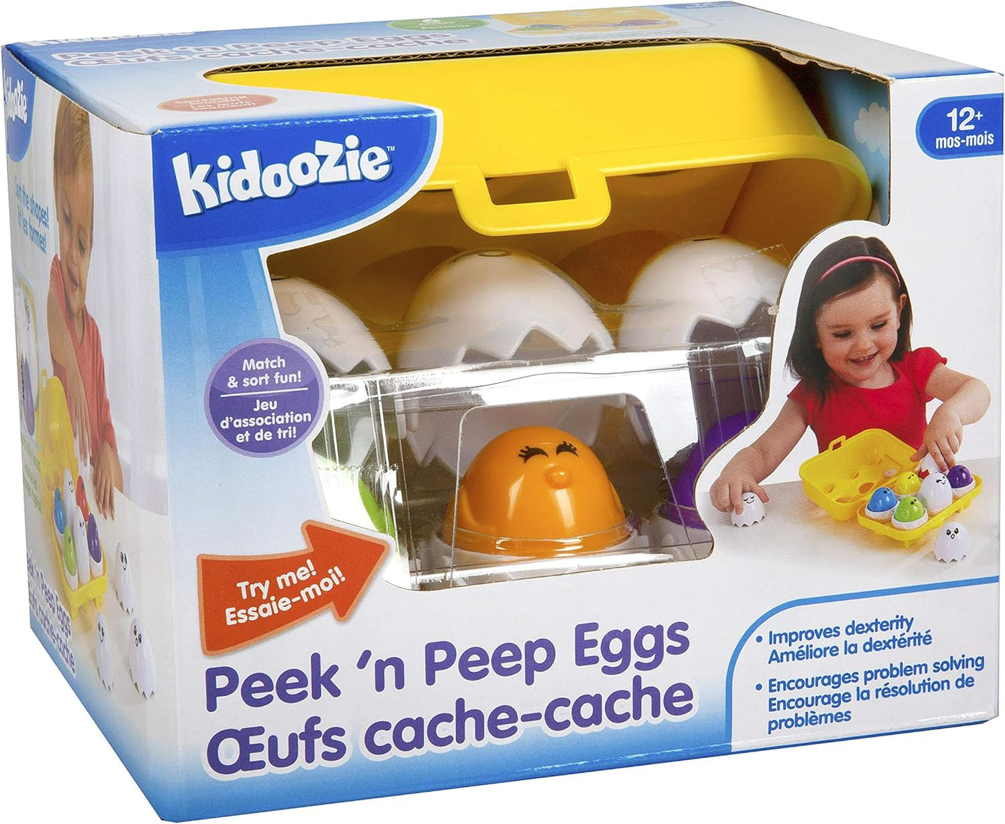 Kidoozie Peek N Peep Eggs - Mentally Stimulating Sorting & Stacking Toy for Ages 1 and Up - A Fun Way to Build Hand-Eye Coordinaton!