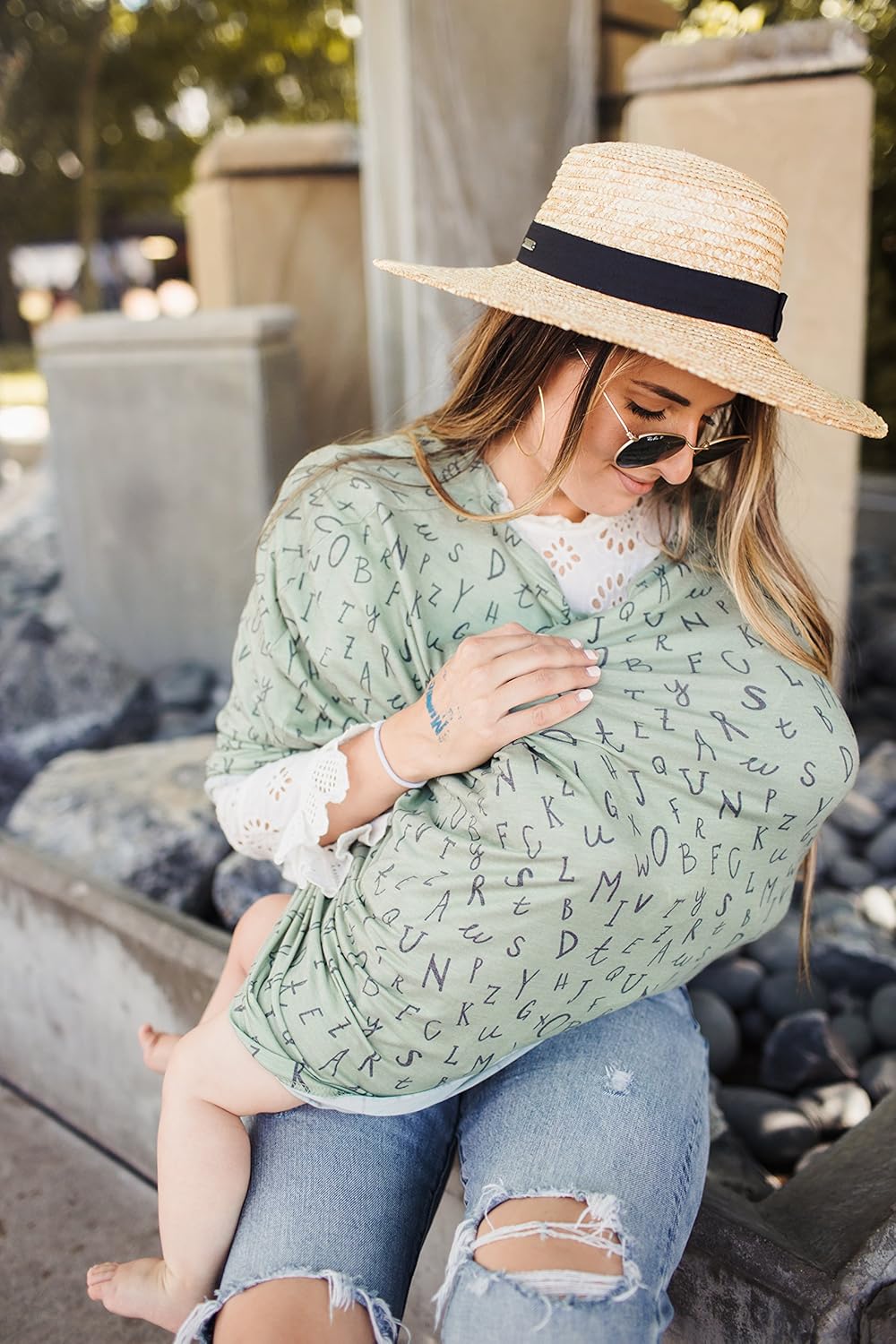 Baby Car Seat Cover Canopy and Nursing Cover Multi-Use Stretchy 5 in 1 Gift Poe by Copper Pearl