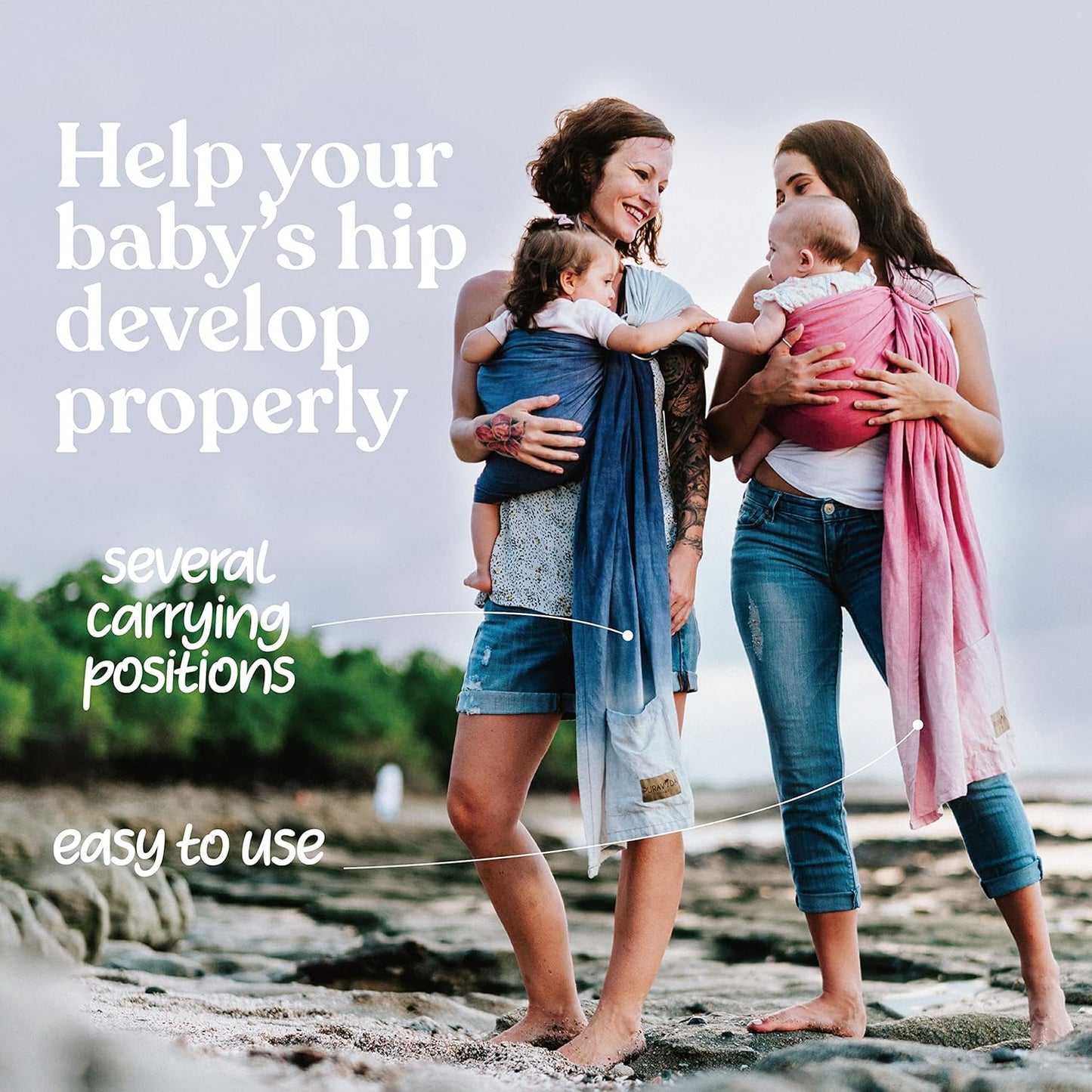 Nalakai Luxury Ring Sling Baby Carrier, Soft Linen Blend Baby Sling, Baby Wrap, Wear Your Little One Close to Your Heart, Comfort, Style