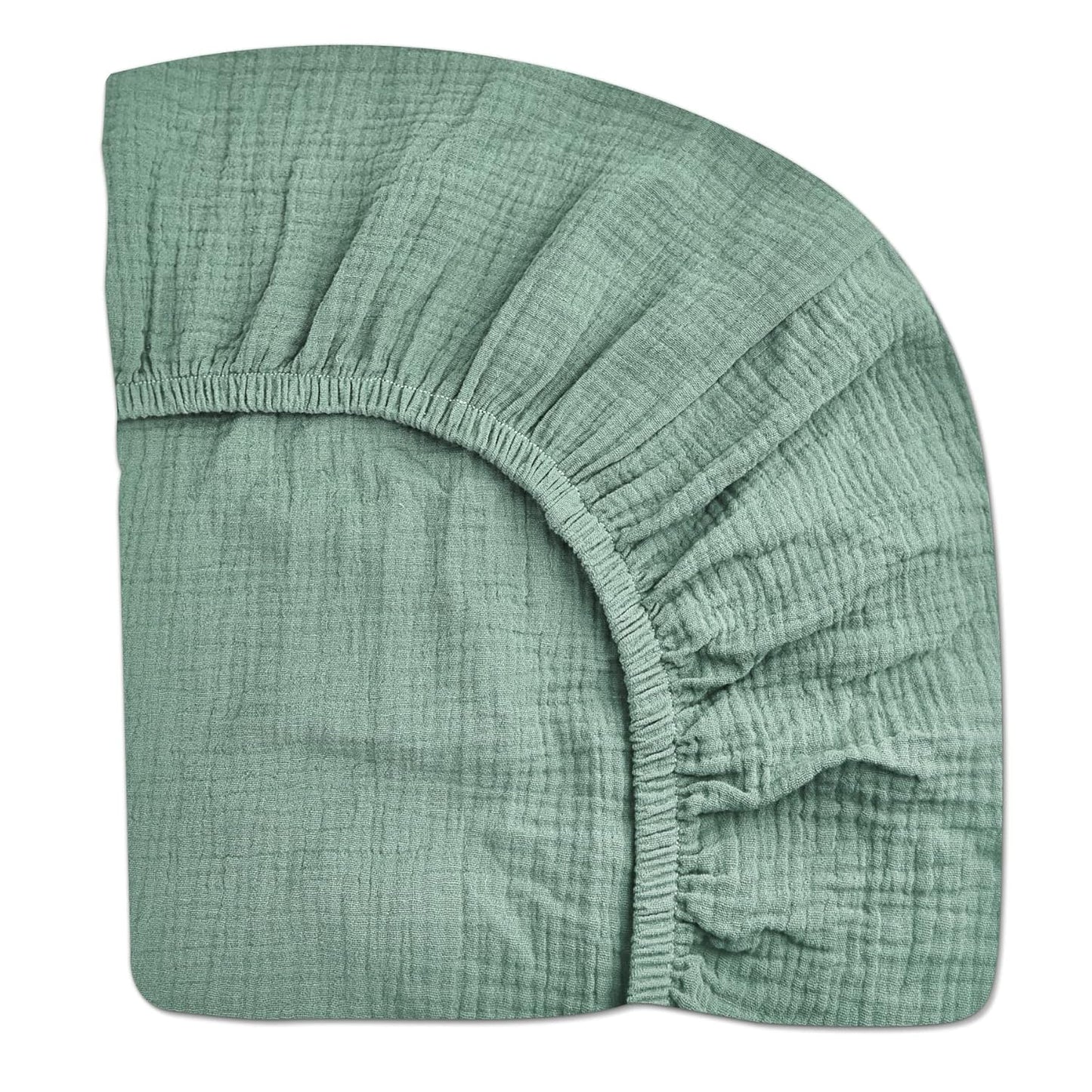 Crib Sheets for Boys Girl, Fitted Baby Toddler Bed Sheets 28" x 52", Neutral Muslin Cotton Crib Mattress Bedding Soft and Breathable Comfort (Roman Green)