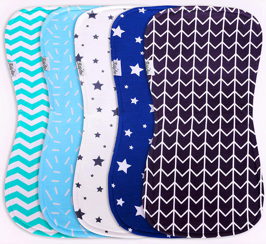 5-Pack Organic Cotton Burp Cloths – Large, Ultra-Soft 3-Layer Towels for Burping, Shoulder & Hand Use, Highly Absorbent