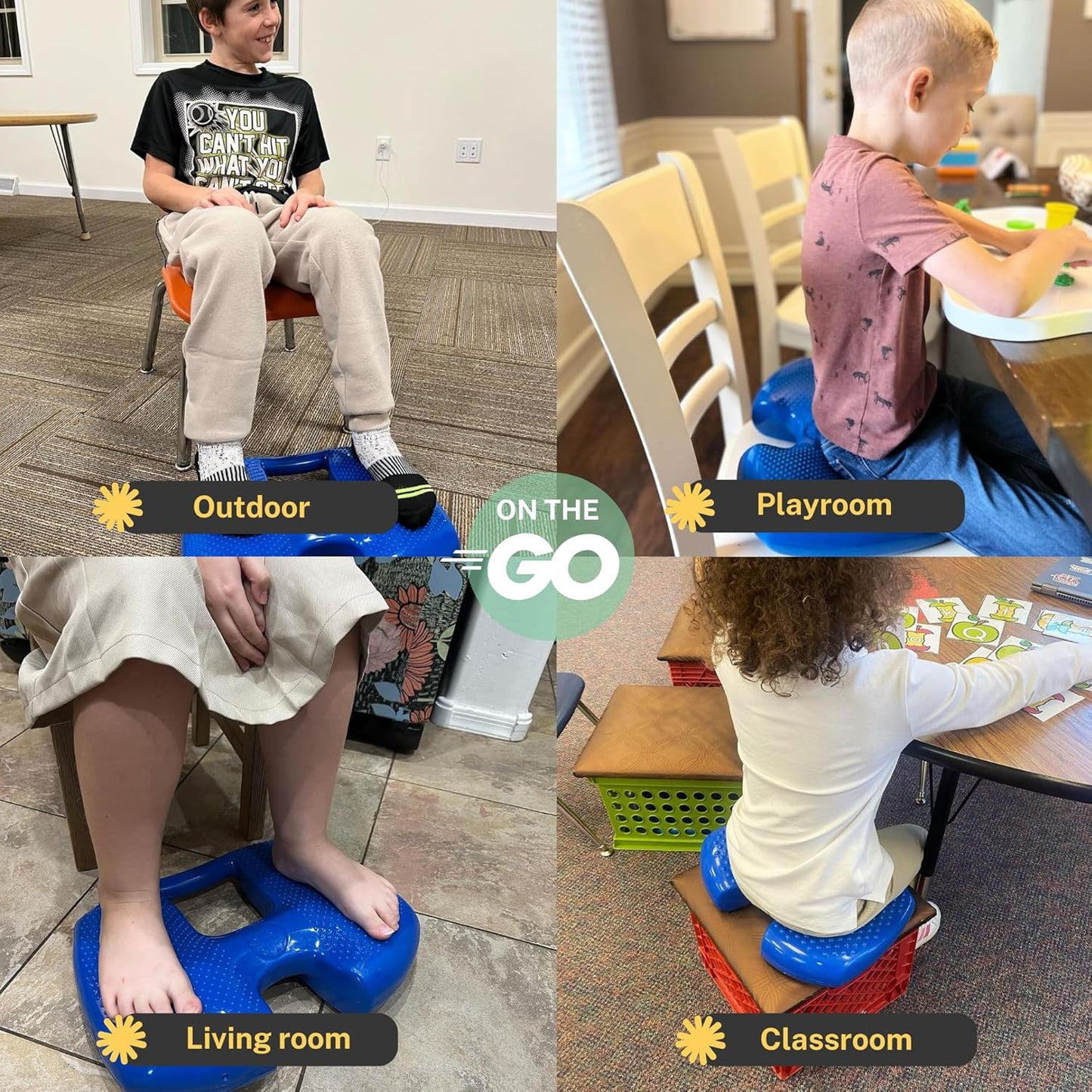 Special Needs Essentials FocusPad 3-in-1 | Blue Bouncy Chair | Sensory Foot Cushion | Therapy Tools for Kids and Adults with ADHD & Autism | Fidget Toys (Blue)