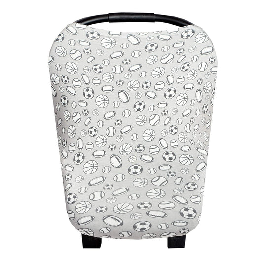 Baby Car Seat Cover Canopy and Nursing Cover Multi-Use Stretchy 5 in 1 Gift Champ by Copper Pearl