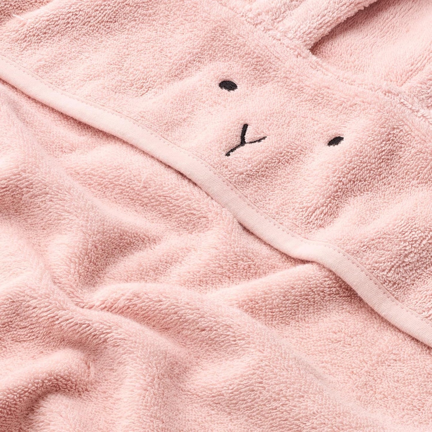 Baby Hooded Towel – Organic Cotton Baby Bath Towels – Baby Towels, Baby Bath Towels for Baby Girl, 32" x 32" Super-Soft and Absorbent Baby Towels for Newborn (Rabbit - Blush)