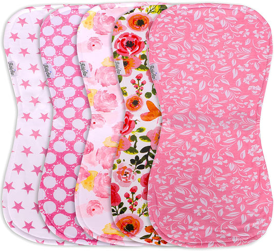 5-Pack Organic Cotton Burp Cloths – Large, Ultra-Soft 3-Layer Towels for Burping, Shoulder & Hand Use, Highly Absorbent