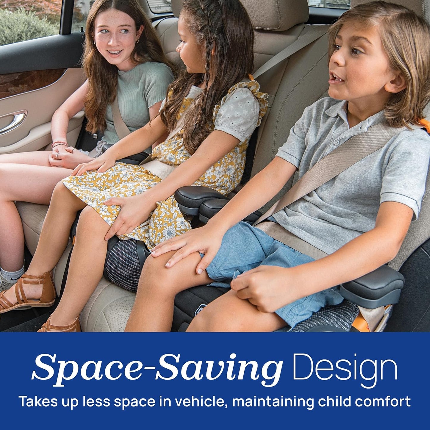 Chicco GoFit ClearTex Plus Backless Booster Car Seat, Latch Attachment, Quick-Release Latch Removal, Portable Car Booster Seat for Children at Least 4 Years Old and 40-110 lbs | Sunset/Purple