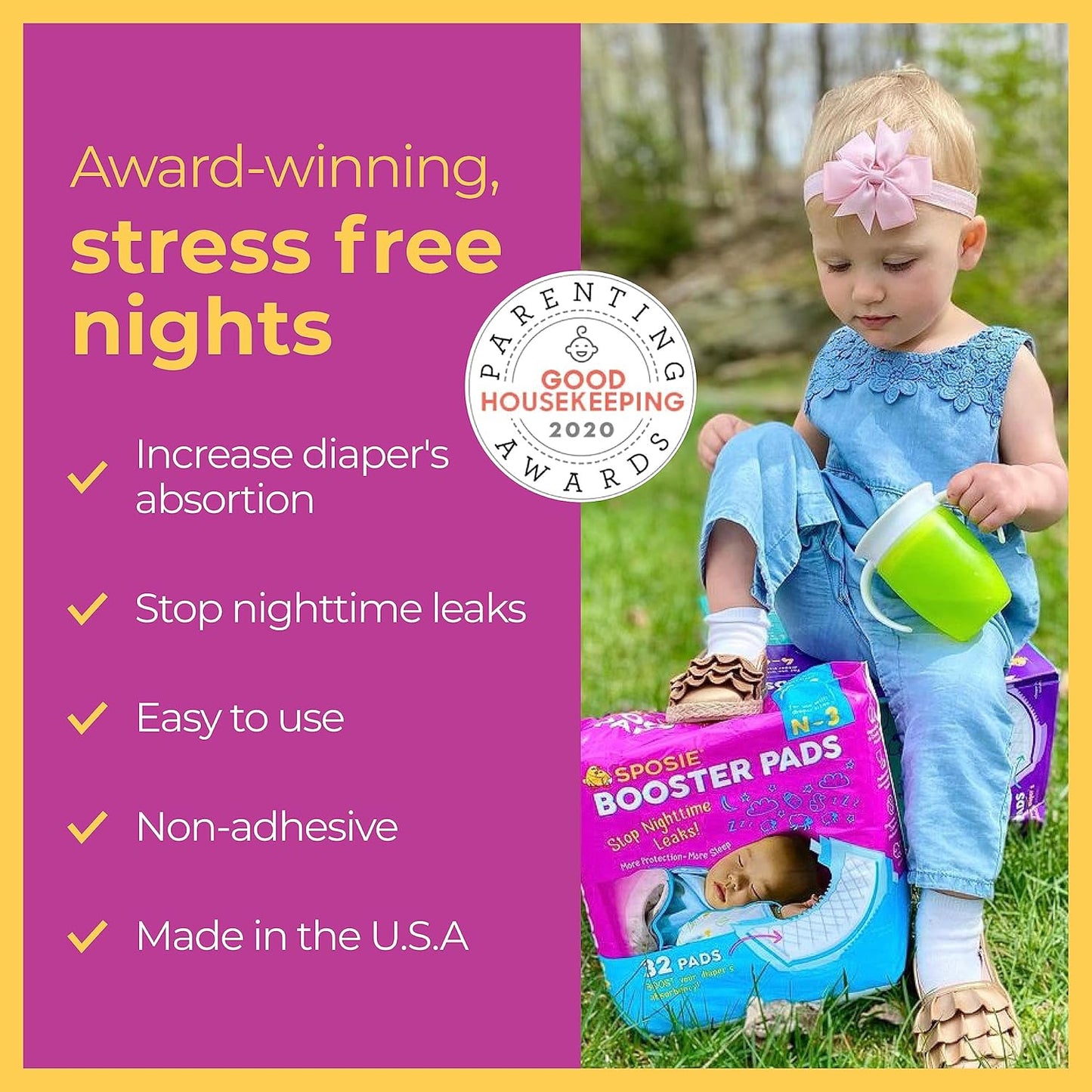 Select Kids Diaper Booster N-3, 96 Count - Baby Diaper Pads, Overnight Diapers, Newborn Diapers