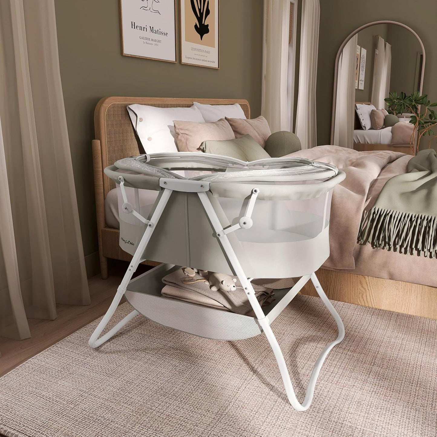 Karley Bassinet for Newborns | Award-Winning 2021 National Parenting Product & Mom’s Choice Winner | Portable Lightweight Bassinet with Adjustable Canopy, Dual-Sided Mattress & Storage Bag