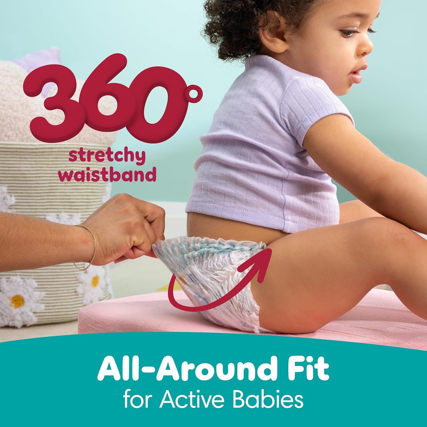 Pampers Diapers - Cruisers 360 - Size 5, 19 Count, Babyproof up to 100% Leakproof Pull-On Diaper (Packaging May Vary)
