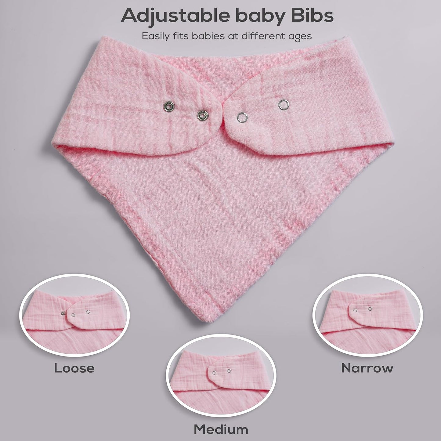 Muslin Baby bibs for drooling and teething, 100% cotton, Bibs for baby girl, Muslin bibs for boys (8 Pack)