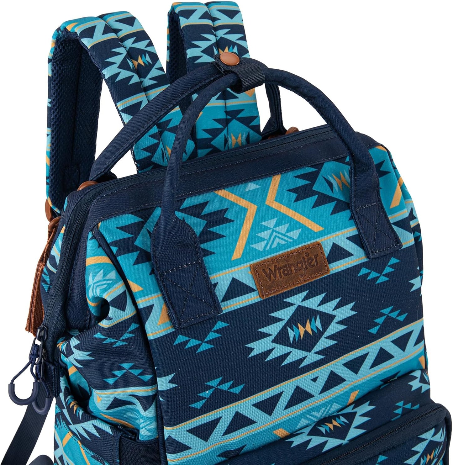 Montana West Wrangler Diaper Bag Backpack Aztec Travel Backpack Purses Western Multi-Function Baby Bags for Mom with Waterproof Insulated Pockets
