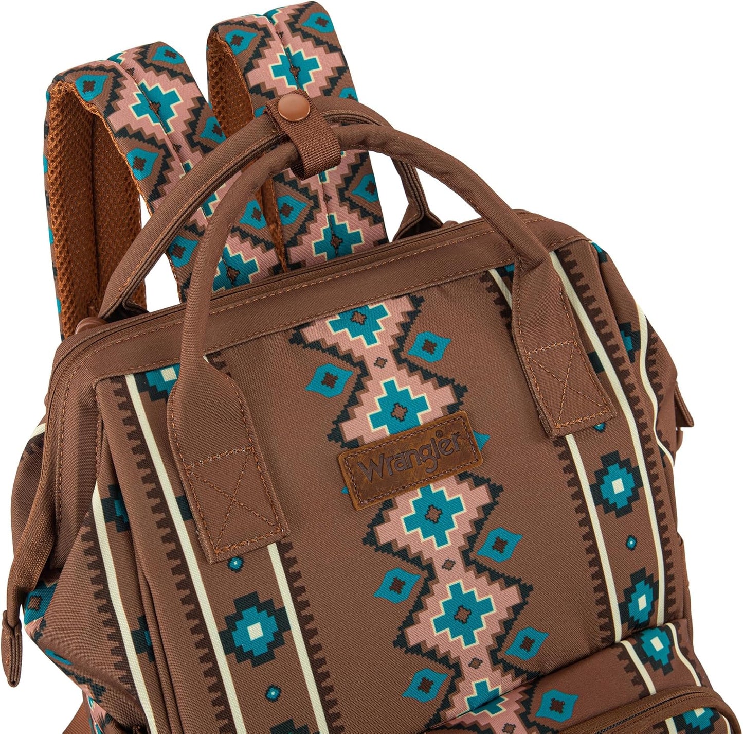 Montana West Wrangler Callie Diaper Bag Backpack with Stroller Straps Multifunction Baby Travel Bag WG2204-9110DBR