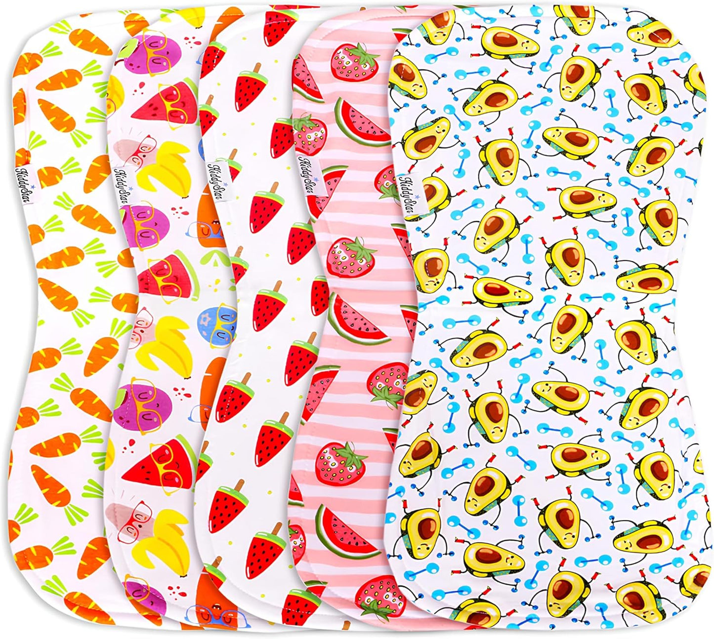 5-Pack Organic Cotton Burp Cloths – Large, Ultra-Soft 3-Layer Towels for Burping, Shoulder & Hand Use, Highly Absorbent
