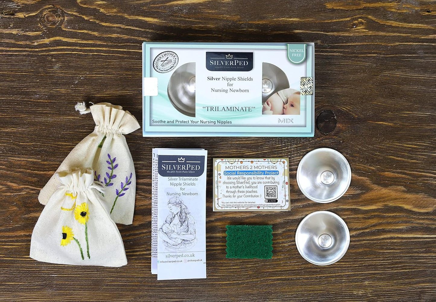 999 Silver Nursing Cups, Silver Nipple Shield, Soothe and Protect Sore Nipples, Silver Nipple Covers Breastfeeding, Silver Nipple Cups, 2 Pieces